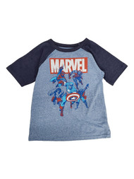 Marvel Comics Boys Blue Short Sleeve Hulk Spider-Man Thor Tee Shirt T-Shirt