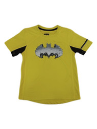 DC Boys Neon Yellow Batman Cracking Bat Symbol Superhero Tee Shirt T-Shirt