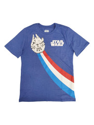 Star Wars Boys Blue Short Sleeve Millennium Falcon Tee Shirt T-Shirt