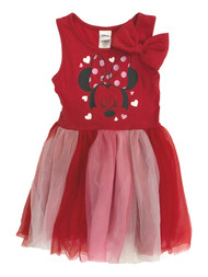 Disney Girls Red & Pink Tulle Minnie Mouse Dress