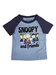 Snoopy Toddler Boys Blue Short Sleeve Snoopy & Friends T-Shirt Tee Shirt