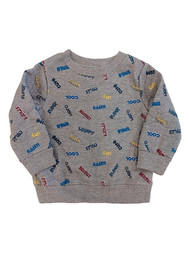Infant Boys Gray Super Happy Word Positive Sweatshirt Top Shirt