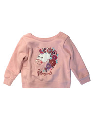 Infant Girls Pink I'm Magical Glitter Unicorn Sweatshirt Pullover Shirt