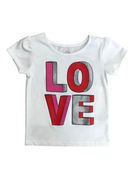 Infant & Toddler Girls Pink & Red Love Valentines Day T-Shirt Tee Shirt