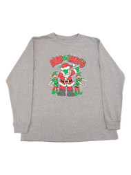 Boys Gray Dab The Halls Santa Long Sleeve Christmas Holiday Shirt