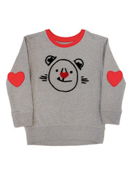 Infant & Toddler Boys Gray Tiger Face Valentines Day Sweatshirt Top Shirt