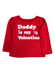 Infant & Toddler Girls Daddy is My Valentine Red T-Shirt Tee Shirt