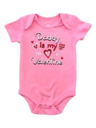 Infant Girls Pink Daddy Is My Valentine Bodysuit Valentine's Day