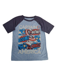 Captain America Boys Blue Short Sleeve Super Hero Tee Shirt T-Shirt 6