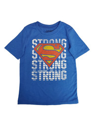 Superman Boys Blue Short Sleeve Super Man Strong Tee Shirt T-Shirt