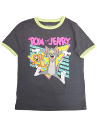 Tom & Jerry Boys Colorful Gray Short Sleeve Cat & Mouse Tee Shirt T-Shirt