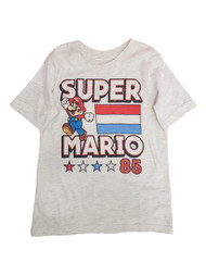 Super Mario Boys Light Gray Short Sleeve Video Gamer Tee Shirt T-Shirt