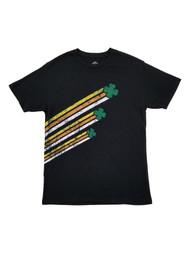 Mens Black Four Leaf Clover Shooting Star St. Patrick's Day T-Shirt