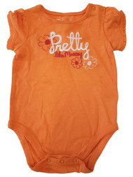 Infant Baby Girls Orange Pretty Like Mommy Flower Cotton Romper Bodysuit