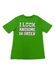 Boys Green I Look Awesome in Green T-Shirt St.Patricks Day Clover Tee Shirt