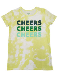 Junior Womens Cheers Green Tie Dye St. Patrick's Day T-Shirt Shirt Top