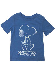 Peanuts Boys Blue Short Sleeve Snoopy Puppy Dog Tee Shirt T-Shirt