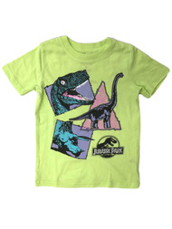Jurassic Park Boys Neon Green Short Sleeve Dinosaur Tee Shirt T-Shirt