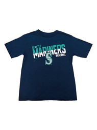 Boys Navy Blue MLB Authentic T-Shirt Seattle Mariners Baseball Tee Shirt