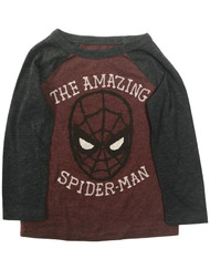 Spider-Man Infant & Toddler Boys Burgundy & Gray Long Sleeve Tee Shirt