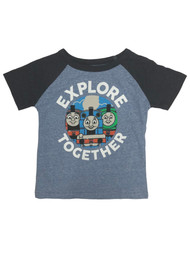 Thomas The Tank Engine Toddler Boys Blue Explore Together T-Shirt Tee Shirt