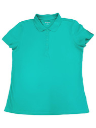 Womens Regular & Plus Size Green Casual Polo Short Sleeve Shirt T-Shirt Top