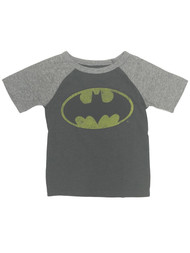 Batman Boys 2-Tone Gray Short Sleeve Logo T-Shirt Tee Shirt