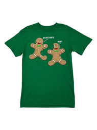 Mens Green Gingerbread Man Christmas Cookie Holiday Novelty T-Shirt