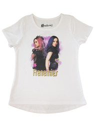 Disney Descendants Girls White Frenemies Gold Glitter T-Shirt Tee Shirt Top