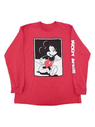 Disney Boys Red Mickey Mouse Long Sleeve Shirt T-Shirt