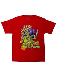 Boys Red Teenage Mutant Ninja Turtles Superhero Tee Shirt T-Shirt XL