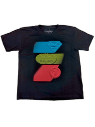 Boys Black Justice League Logo Batman Superman T-Shirt Superhero Tee Shirt L 7