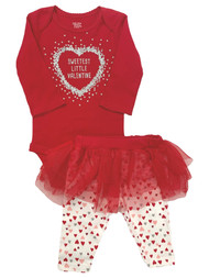 Carters Infant Girls Red Sweetest Little Valentine Bodysuit & Tutu Legging