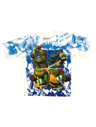 TMNT Boys White & Blue T-Shirt Teenage Mutant Ninja Turtles Shirt X-Small (4/5)