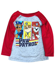 Paw Patrol Toddler Boys Long Gray Puppy Dog Chase & Marshall T-Shirt Tee