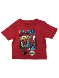 Marvel Infant & Toddler Boys Red Short Sleeve Spider-Man & Iron Man T-Shirt