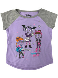 Vamperina Toddler Girls Purple Ghoul Girls Rock T-Shirt Short Vampire Tee