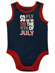 Infant Boys Patriotic Navy Tank Baby Bodysuit Outfit