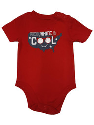 Infant Boys Patriotic Red White & Cool Baby Romper Bodysuit Outfit