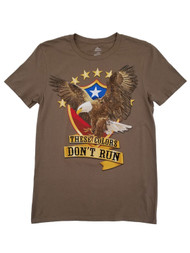 Mens Brown These Colors Dont Run Bald Eagle American Patriot T-Shirt Small
