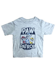 Paw Patrol Toddler Boys Gray Short Sleeve Puppy Dog Save The Day Tee Shirt