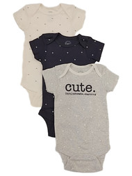 Infant Boys Cute Adorable Charming 3-Piece Creeper Set Gray Bodysuit Set 6-9M