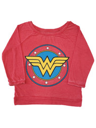 Junior Womens DC Wonder Woman Logo Stars Long Sleeve T-Shirt Top Shirt S (3/5)