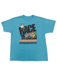 Mario Kart Boys Blue Mario & Bowser Nintendo Race Ya T-Shirt Tee Shirt