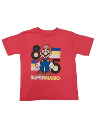 Super Mario Boys Red 85 Nintendo T-Shirt Distressed Mario Tee Shirt