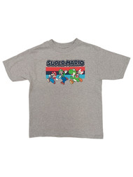 Super Mario Boys Gray Luigi Toad & Yoshi Nintendo T-Shirt Mario Tee Shirt