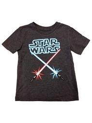Star Wars Boys Charcoal Blue & Red Lightsabers Clashing Tee Shirt T-Shirt