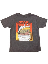 Star Wars Boys Gray Baby Yoda Tee Shirt Mandalorian Yoda T-Shirt