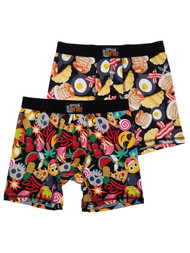 Emojione Mens 2-Pack Breakfast Emoji Underwear Boxer Briefs Medium