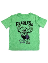 Toddler Boys Light Green The Incredible Hulk Fearless Superhero Tee T-Shirt